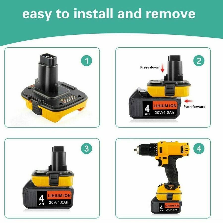 For DEWALT 18V/20V Battery Adapter Converter 18V to 20V Max Li-Ion Tools DCA1820