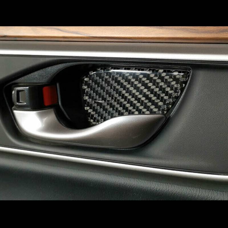 4Pcs Carbon Fiber Inner Door Bowl Cover Fit For Honda CR-V CRV 2017-2021 New