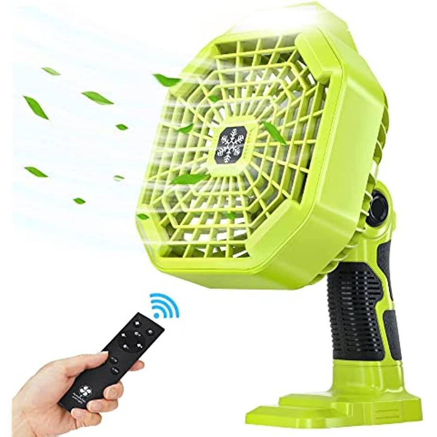 Portable Camping Fan for RYOBI 14.4-20V Li-ion Battery With Remote Jobsite Fan