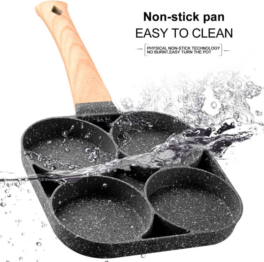 4-Cup Egg Pan Non-stick Frying Pan Pancake Pan Skillet For Breakfast Fried Egg