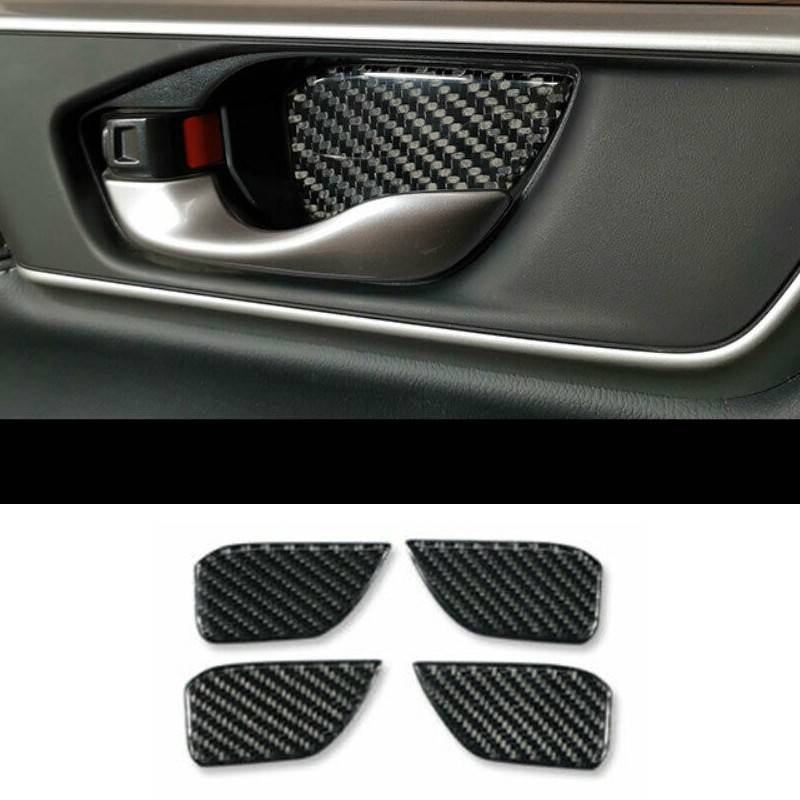 4Pcs Carbon Fiber Inner Door Bowl Cover Fit For Honda CR-V CRV 2017-2021 New
