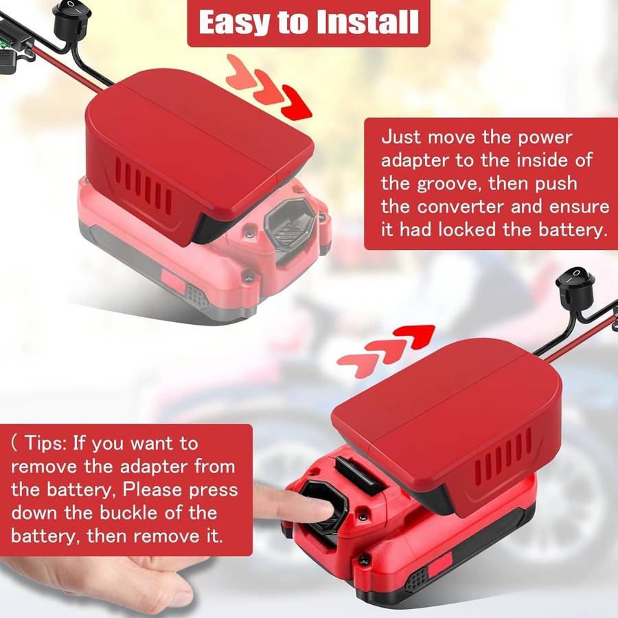 14AWG for Power Wheel Adapter for Craftsman 20V Li-ion Battery Switch & Fuses
