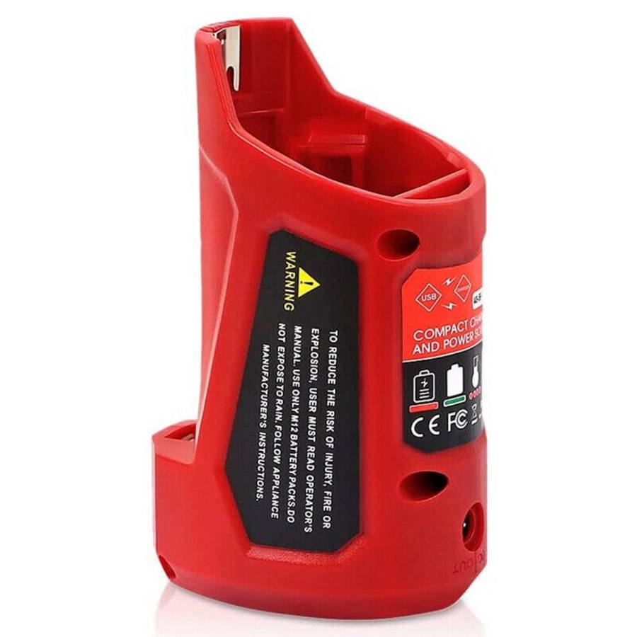 USB Charger Adapter Power Source For Milwaukee 12V Li-ion Battery 48-59-1201 N12