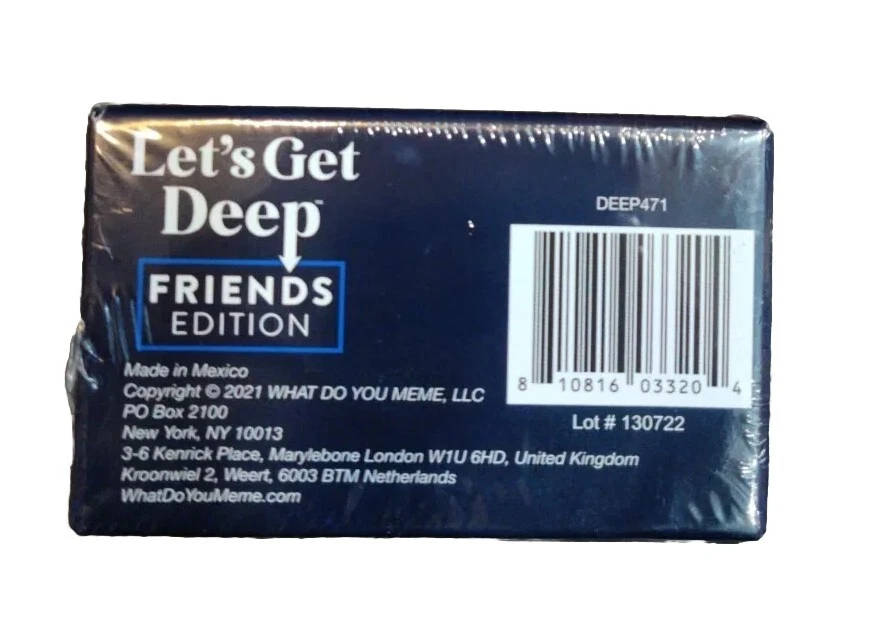 Let's Get Deep Friends Edition What Do You Meme? 400 Party Questions Cards 17+
