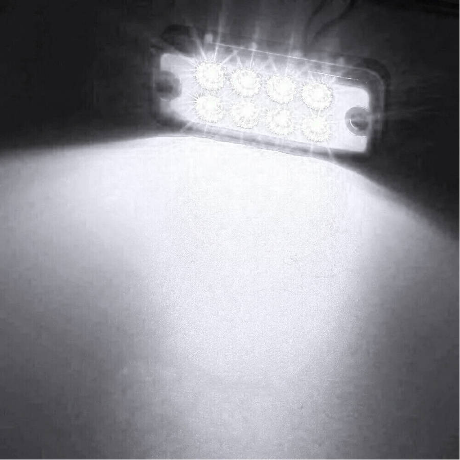 2 pcs 12V LED White Side Marker Lights Indicator Trailer for Truck Lorry Van Bus