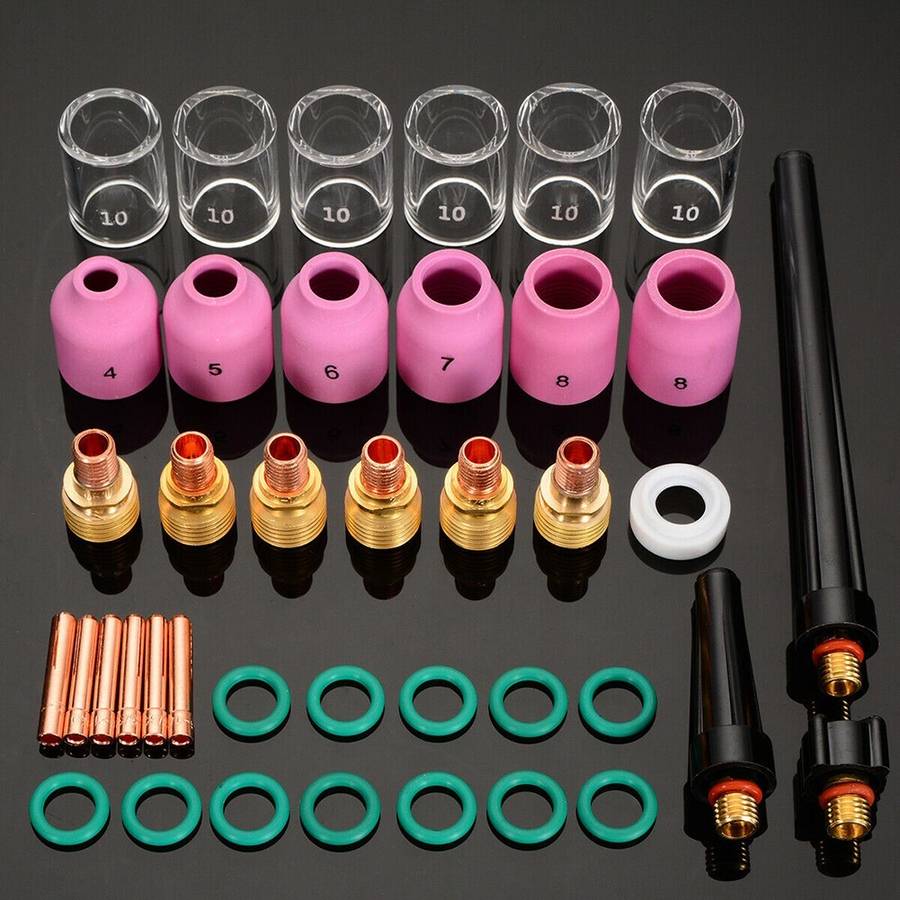 40x/set TIG Welding Torch Collet Gas Lens Glass Cup Kit For WP-9/20/25