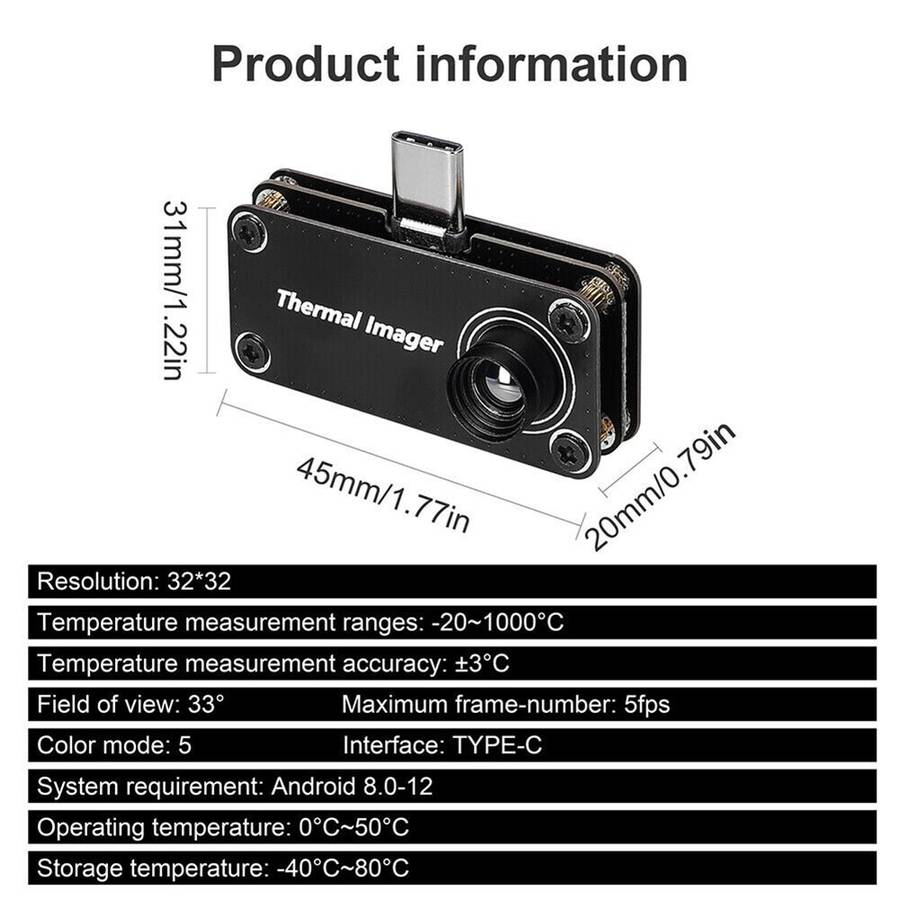 Infrared Thermal Imaging Camera IR Imager USB-Type-C For And Roid-Mobile-Ph