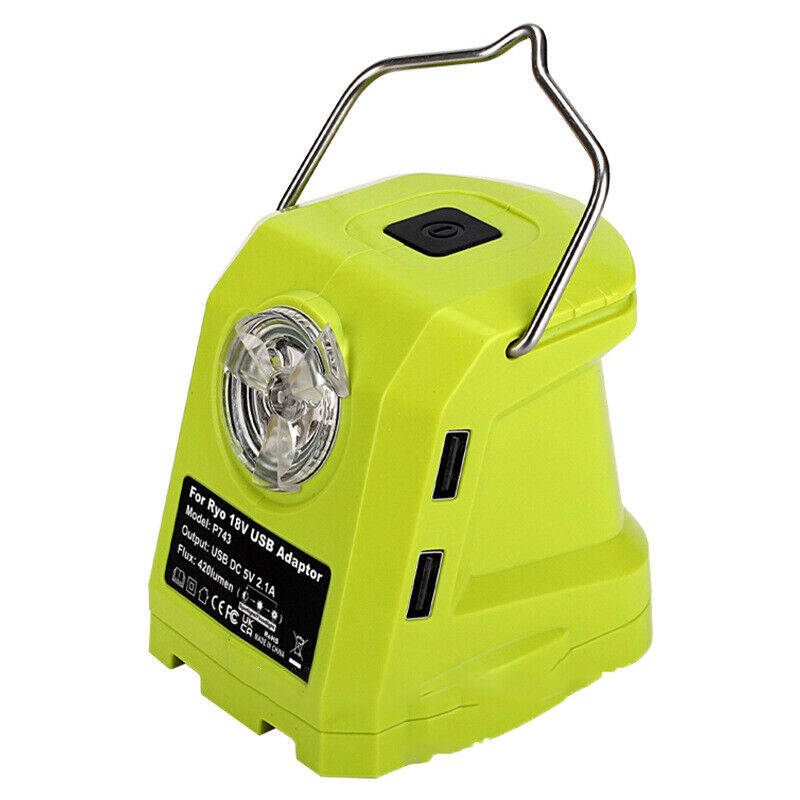 9W LED Work Light For RYOBI 14.4V-18V Li-ion Battery Dual USB Converter Adapter