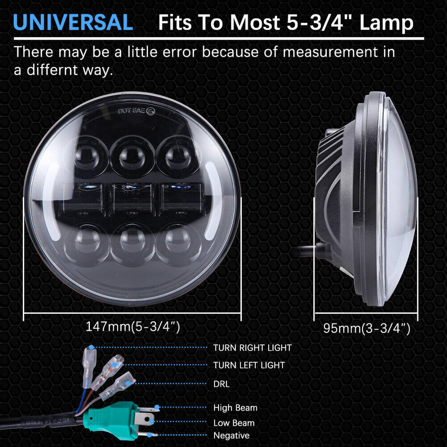 5.75" LED Headlight Assembly For Triumph Speed/Street Triple Thunderbird Rocket3