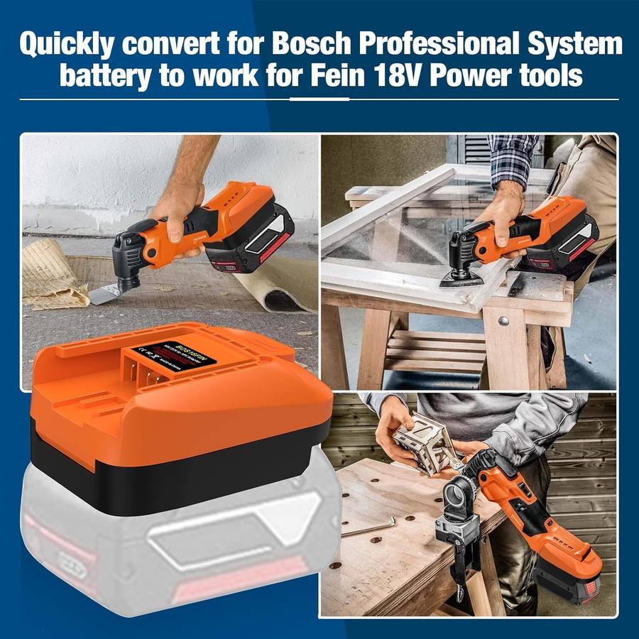 Adapter for Fein 18V Tools for Bosch 18V Battery to for Fein 18V Cordless Tool