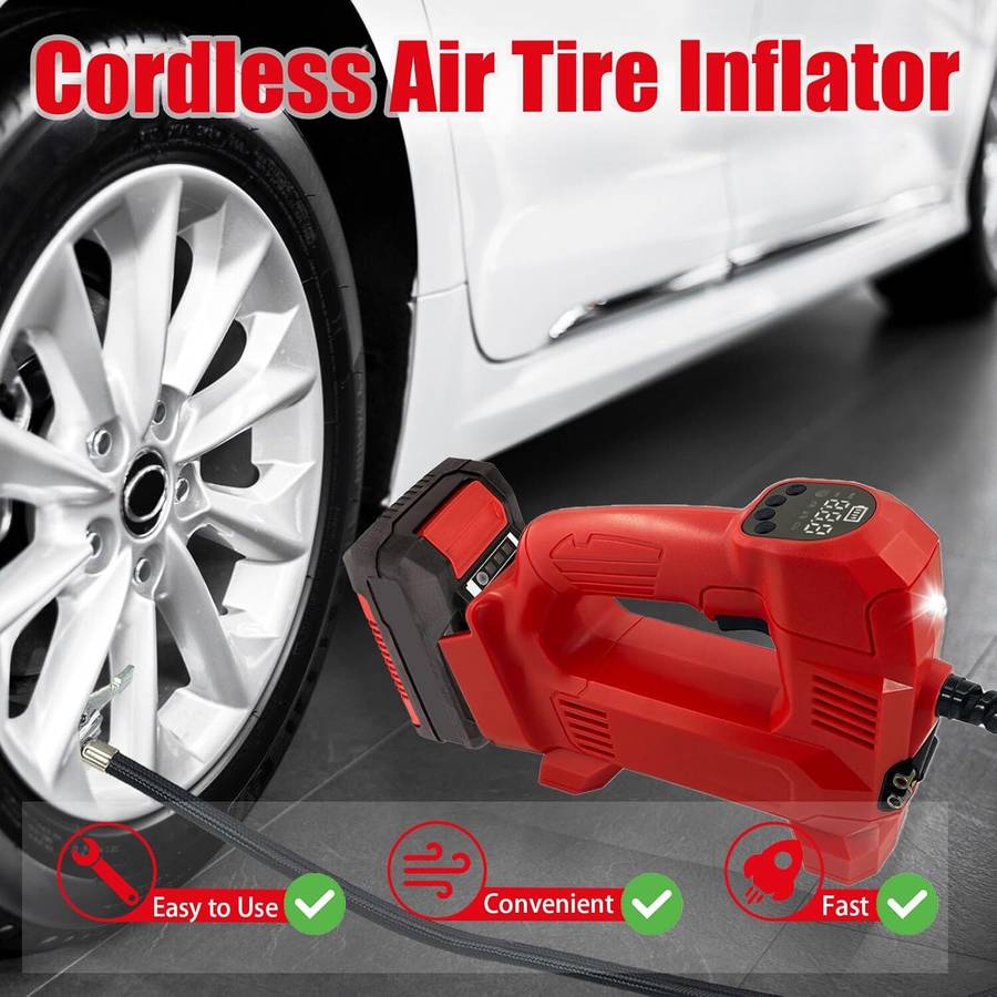 Electric Air Pump for Einhell 18V Battery Cordless Air Inflator with LED Light