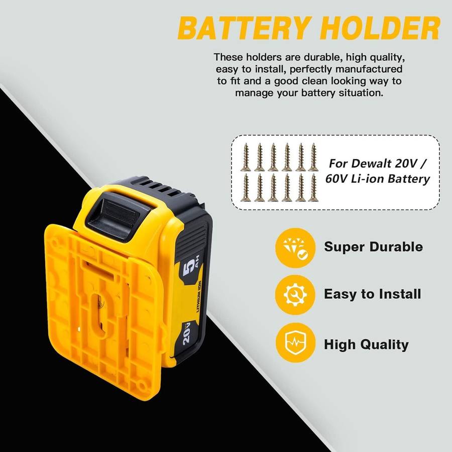 10PCS Battery Mount Holder for Dewalt 20V 60V Battery Dock Fit for DCB200 DCB203
