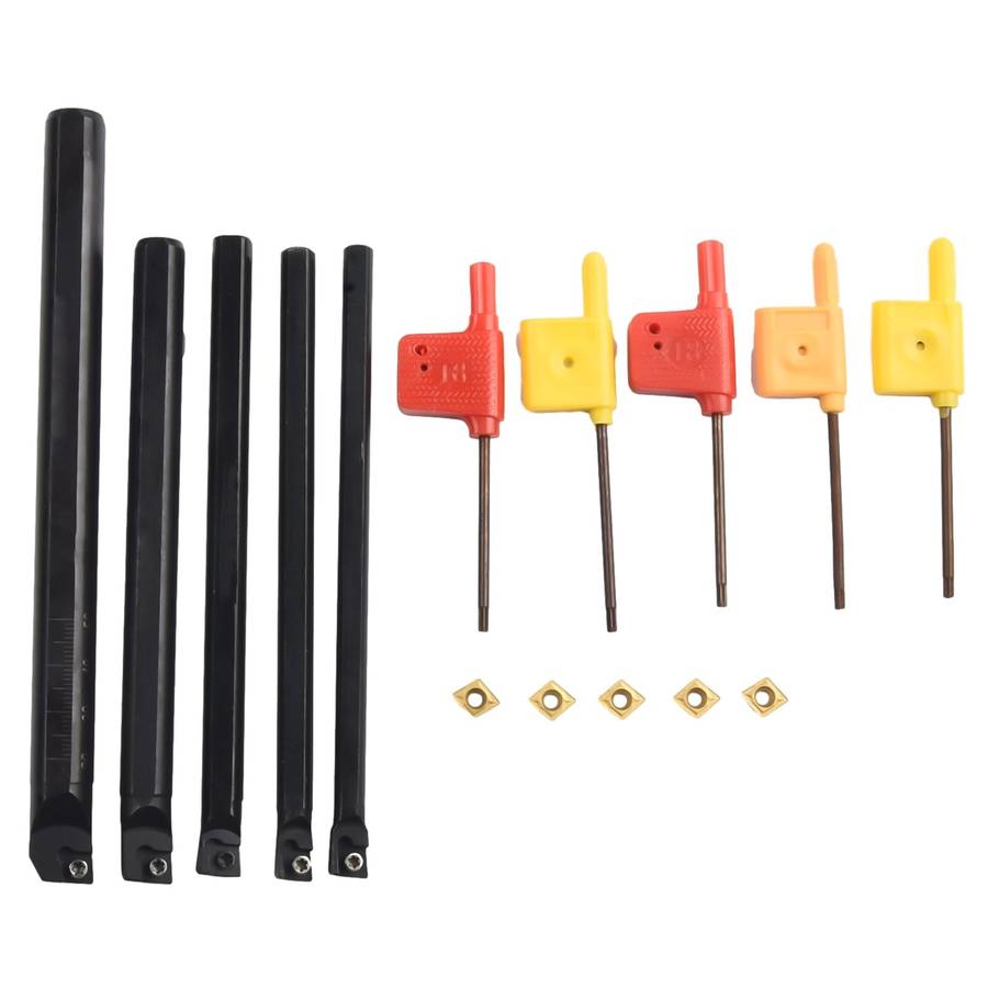Lot Of Lathe Turning Tool Holder Boring Bar Wrench Carbide Metal Inserts Kit