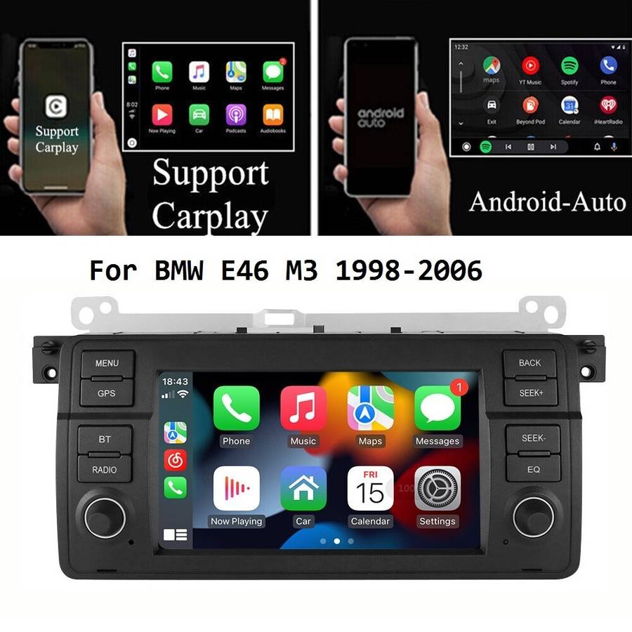 For BMW E46 320/325i/328i 7" Android 12 Car Radio SWC GPS Navigation Stereo WIFI