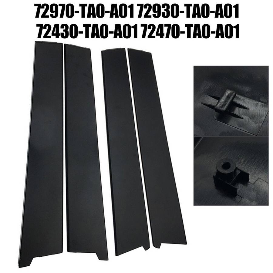 4pcs Door Pillar Molding Garnish FL FR RL RR For Accord 2008-2013 72430-TA0-A01