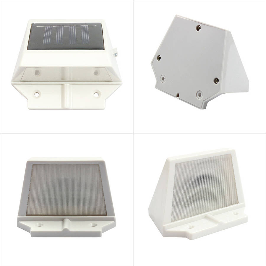 2 LED Outdoor Garden Pathway Stairway Landscape White Solar Powered Light