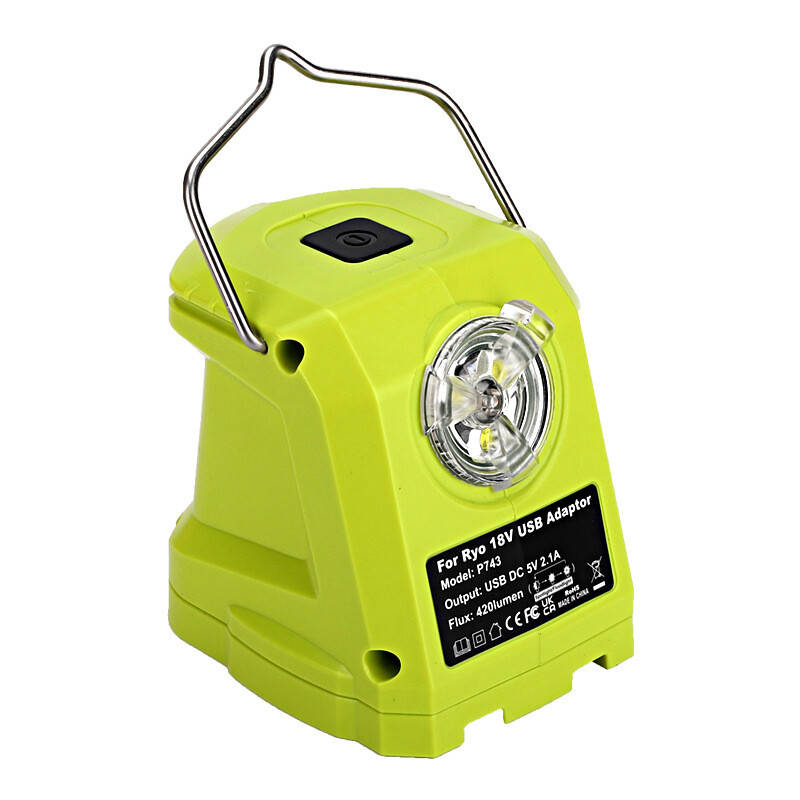 9W LED Work Light For RYOBI 14.4V-18V Li-ion Battery Dual USB Converter Adapter