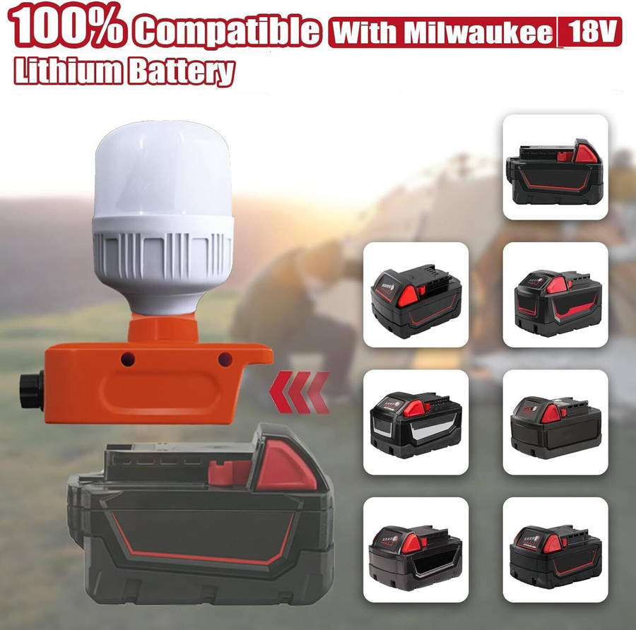 12W 1300LM Handheld LED Flashlight Work Light for Milwaukee Camping Lamp Lantern