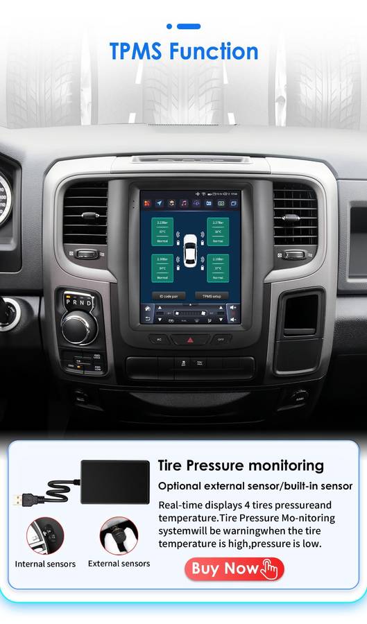 9.7" For Dodge Ram 1500 2500 3500 2013-2019 Car Radio Stereo GPS Android Carplay