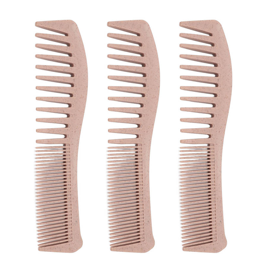 10pcs Wide Tooth Detangling Comb Ergonomic Portable Wheat Straw Small Hair D CHW