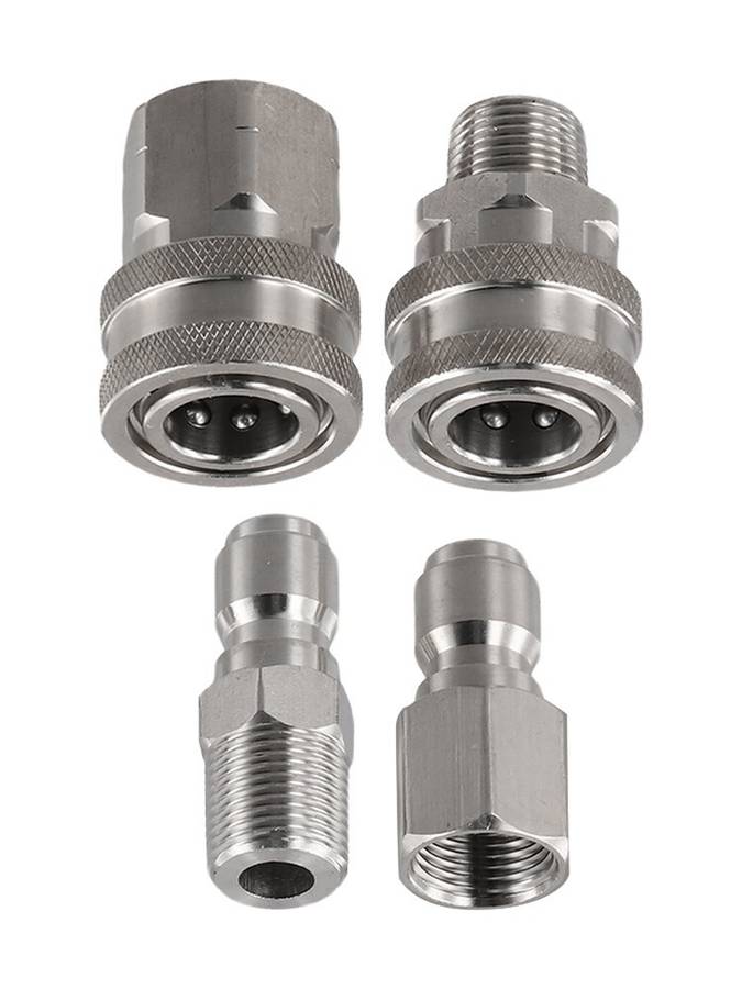 4Pcs NPT 3/8 Inch Pressure Washer Adapter Stainless Steel Quick Connect Fitting