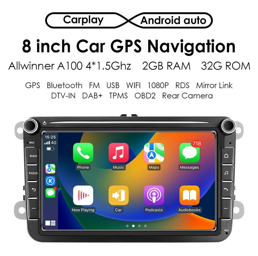 32GB For VW Golf MK5 6 Jetta Polo Apple Carplay Android 13 Car Radio GPS +Camera
