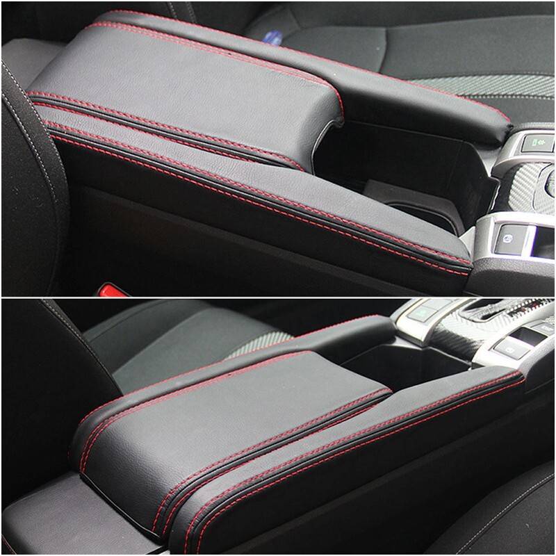 3x Car Armrest Box Cover Center Case Trim Waterproof For Civic 2016-2018