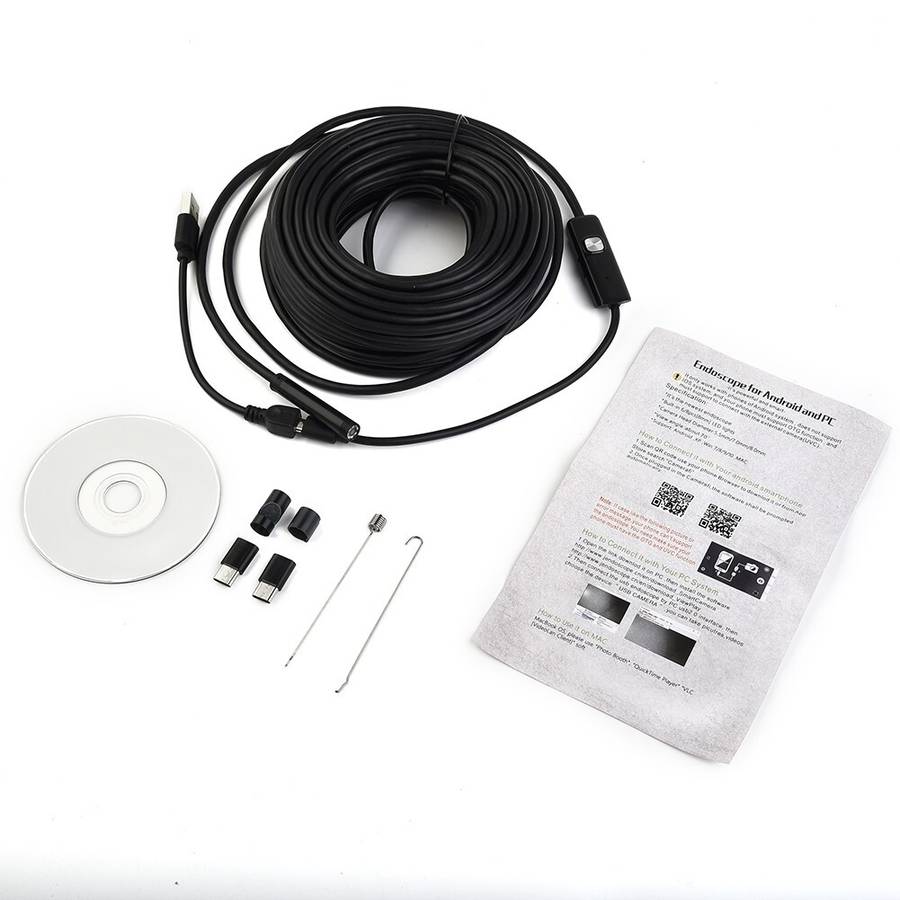 15m/50 Pipe Inspection Camera Video Ft Sewer Drain Cleaner Waterproof