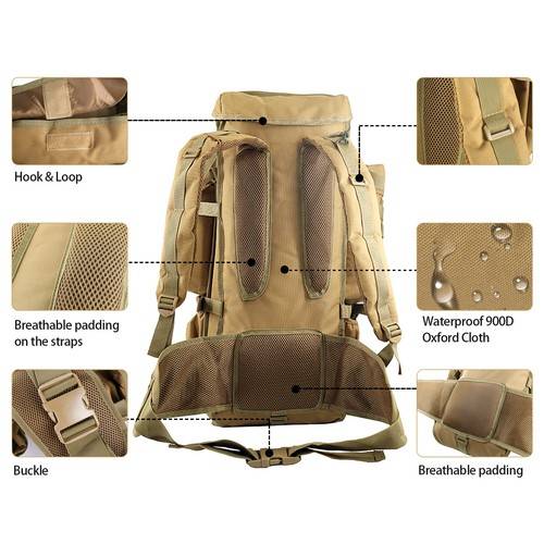 70L Military Outdoor Sports Hiking Camping Hunting Travel Tactical Rifle Backpack