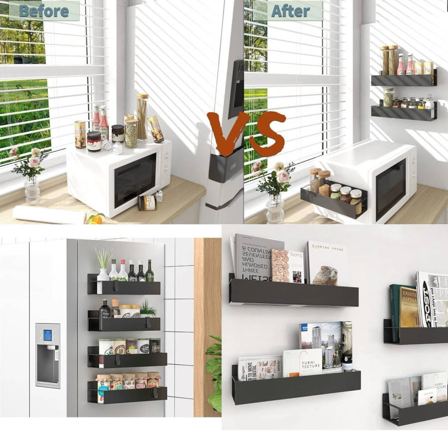 2 Pack Magnetic Spice Storage Rack Organizer for Refrigerator and Oven, Movea... - Picture 7 of 7