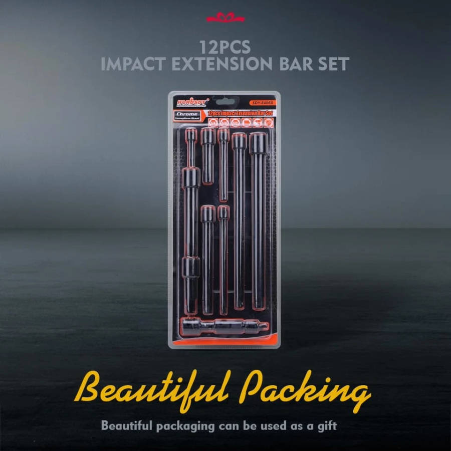 12Pcs Socket Extension Set, Ratchet Extension Set,1/4", 3/8" and 1/2" Impact