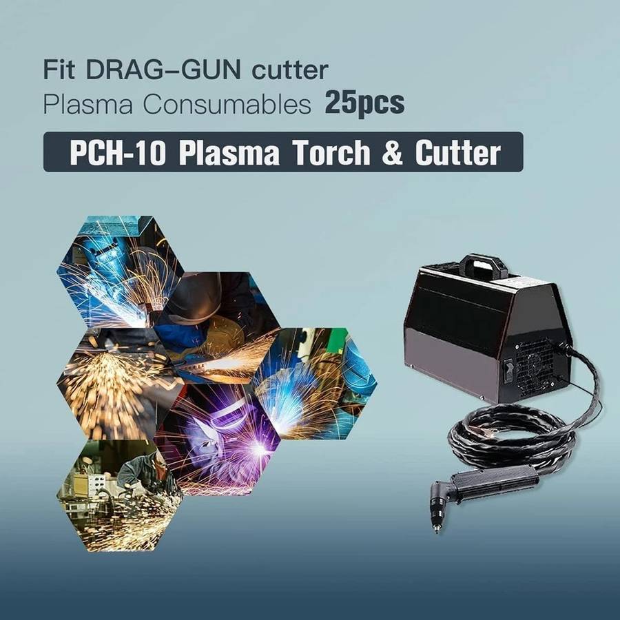 Plasma Cutting Consumables Set For Thermal Dynamics PCH10 Torch 25 Pieces