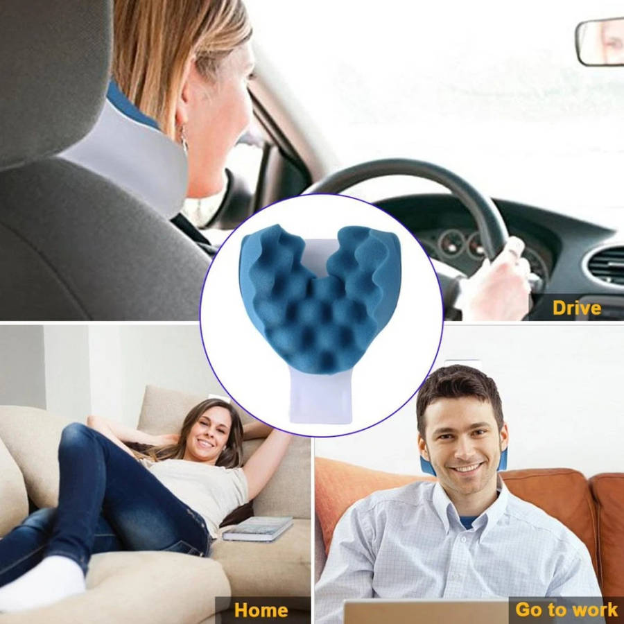 Stiff Neck and Shoulder Relaxer Pain Relief Spine Support Traction Pillow