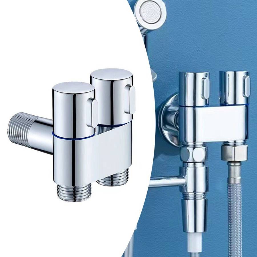 G1/2 1 In 2 Out Dual Control Washing Machine Faucet Toilet Triangle Valve