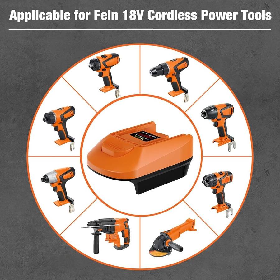 Adapter for Fein 18V Tools for Dewalt 20V Battery to for Fein 18V Cordless Tool