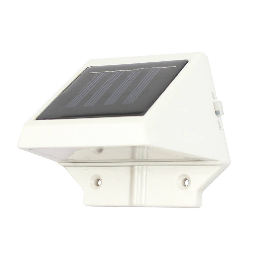 2 LED Outdoor Garden Pathway Stairway Landscape White Solar Powered Light