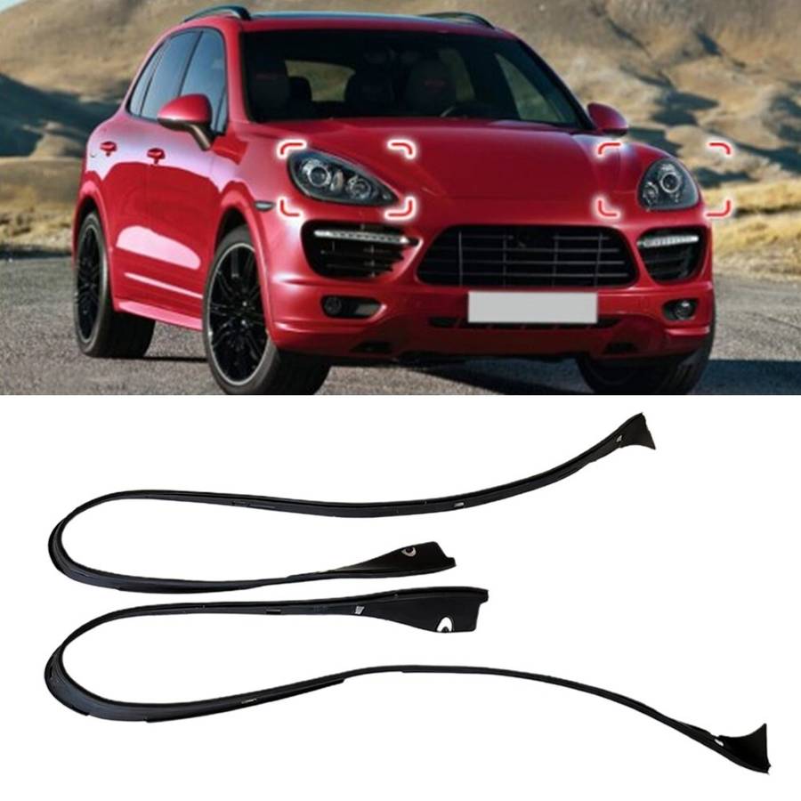 1 Pair Headlight Rubber Seal Trim Strip For Cayenne 2011 2012 2013 2014 New