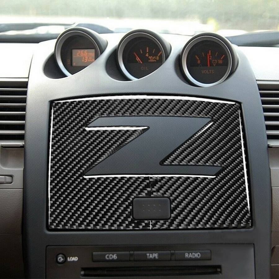 Fit For Nissan 350Z Z33 2003-2009 Carbon Fiber Navigation Cover Box Dash Trim