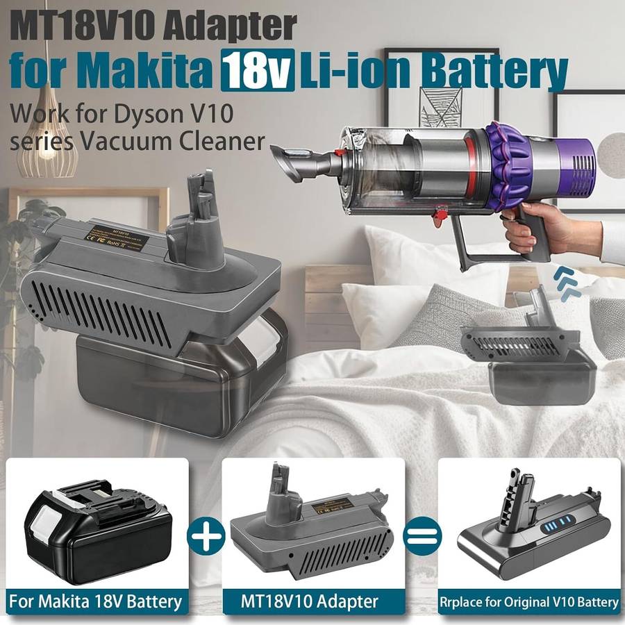 V10 Adapter for Makita 18V Battery Convert to for Dyson V10 SV12 Vacuum Cleaner