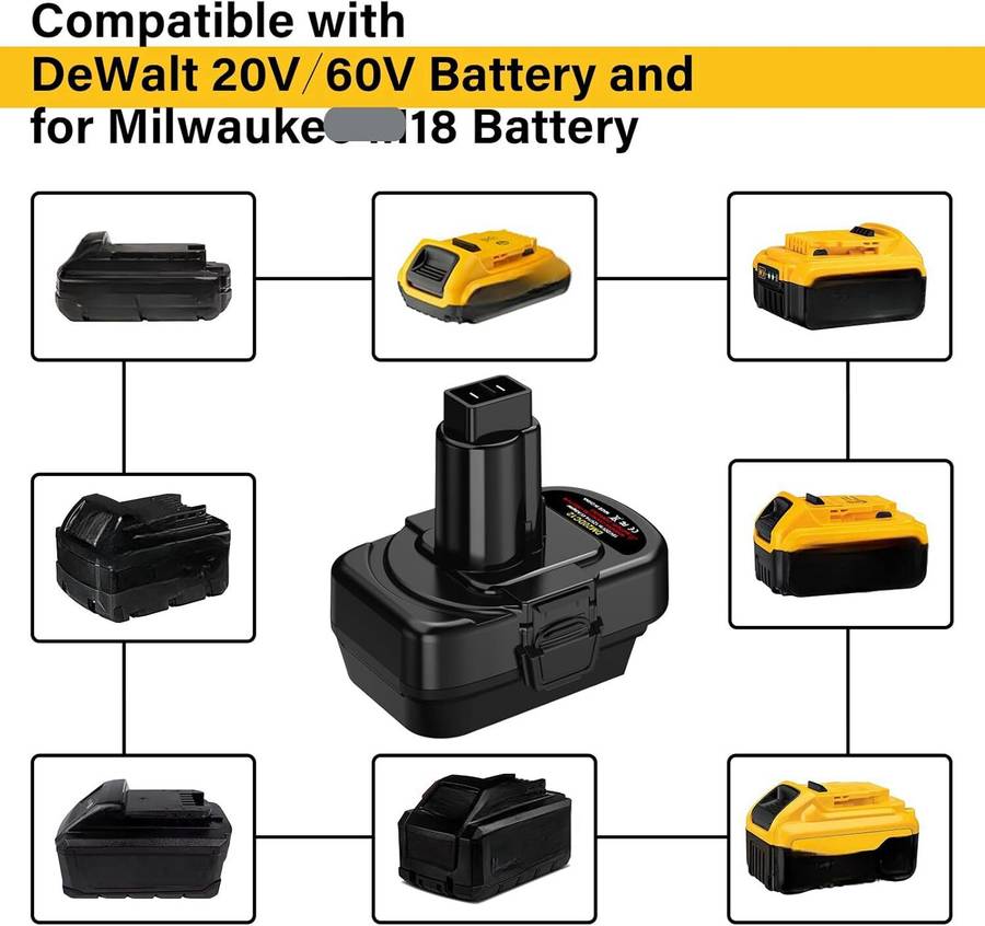 Adapter for Dewalt for Milwaukee 18V Battery Converter to for Dewalt 12V tools