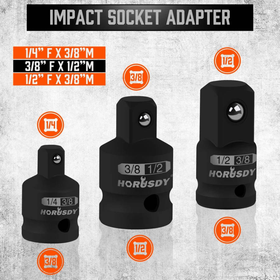 12Pcs Socket Extension Set, Ratchet Extension Set,1/4", 3/8" and 1/2" Impact