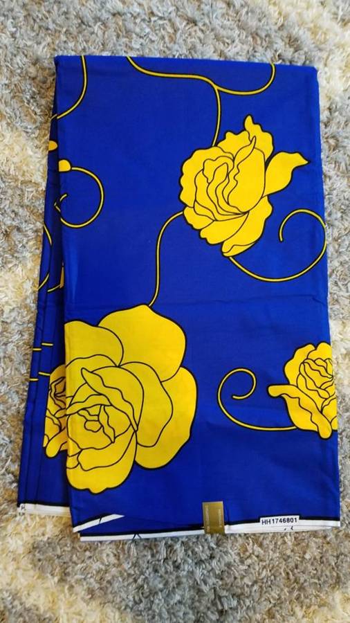 Blue And Yellow Ankara Fabric, African Clothing, African Fabric, African Fabric in yard, African