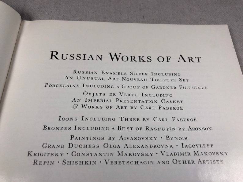 RUSSIAN WORKS OF ART Catalog NYC (1969)- incl. FABERGE