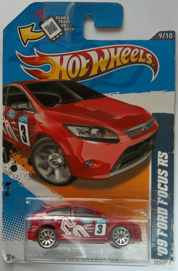 Hot Wheels ALL STARS 2009 Ford Focus RS Sealed on card Matchbox Scale HOTWHEELS