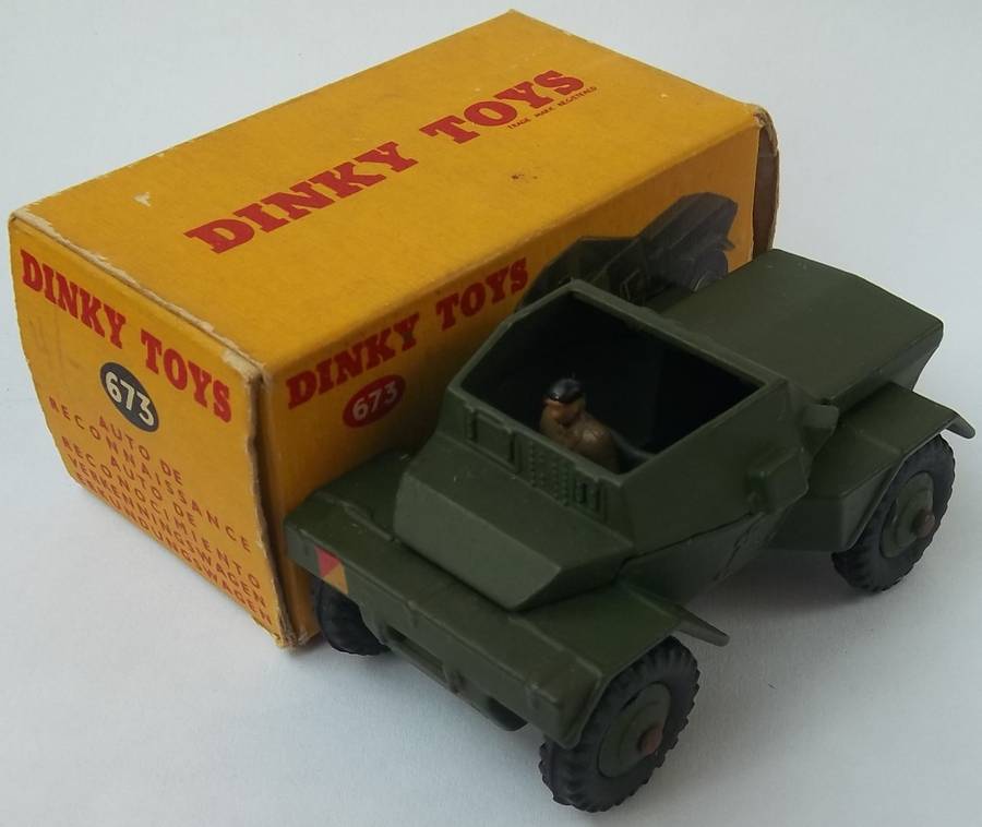 Dinky Toys #673 Scout Car Military Model Made in England 1960's Vintage Die Cast Model BOXED
