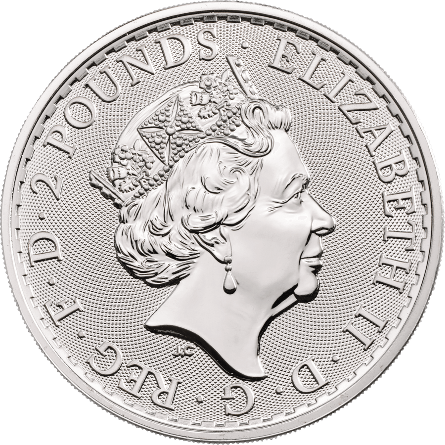 Uncirculated 1 oz SILVER Britannia COIN in Direct Fit Air-Tite Coin Protector