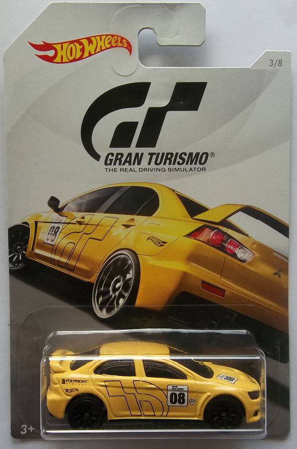 HOT WHEELS Gran Turismo SERIES 2008 Mitsubishi Lancer Evolution HOTWHEELS similar Scale to Matchbox