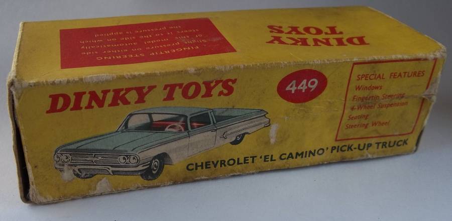 Dinky Toys #449 Chevrolet El Camino Bakkie (Empty Box) 1960s Ideal to Complete the Combo