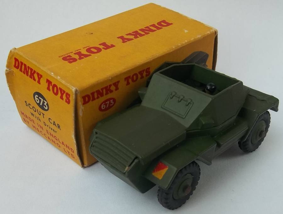 Dinky Toys #673 Scout Car Military Model Made in England 1960's Vintage Die Cast Model BOXED
