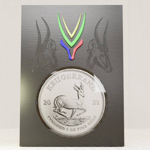 ** WORLD FIRST ** 1 oz SILVER KRUGER COIN + RAINBOW SERIES COIN HOLDER